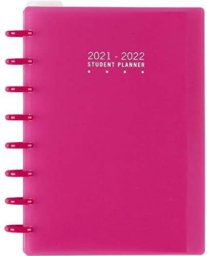 TUL Discbound Weekly/Monthly Student Planner, Junior Size, Pink, July 2021 to June 2022