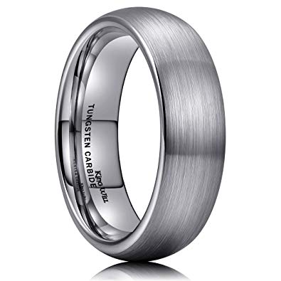 King Will TYRE 2mm 4mm 6mm 8mm Tungsten Carbide Ring Wedding Band Domed Brushed Finish Comfort Fit