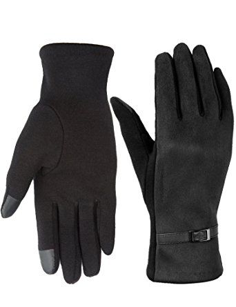 Women Winter Gloves Touch Screen Fingers,Warm Smartphone Texting Mittens,Fleece Lined