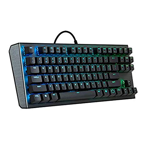 Cooler Master CK530 Tenkeyless Gaming Mechanical Keyboard with Blue Switches, RGB backlighting, On-the-fly CONTROLS, and Aluminum Top Plate