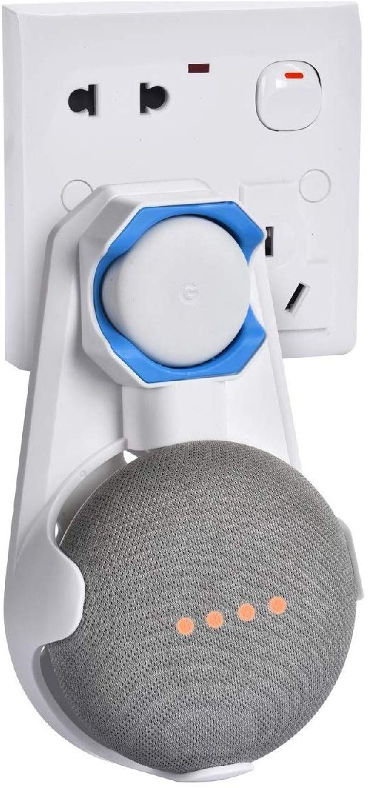 Google Home Mini Mount Stand Wall Mount Holder Outlet for Google Home Mini by Cinolink White