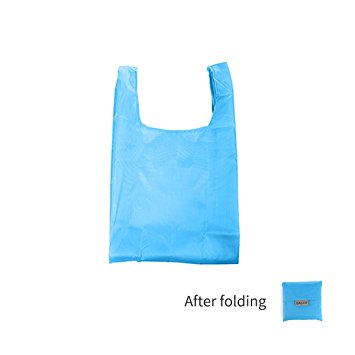 SunbowStar Folding Pouch Storage Bag Reusable Shopping Shoulder Tote Handbag Grocery Bags Blue