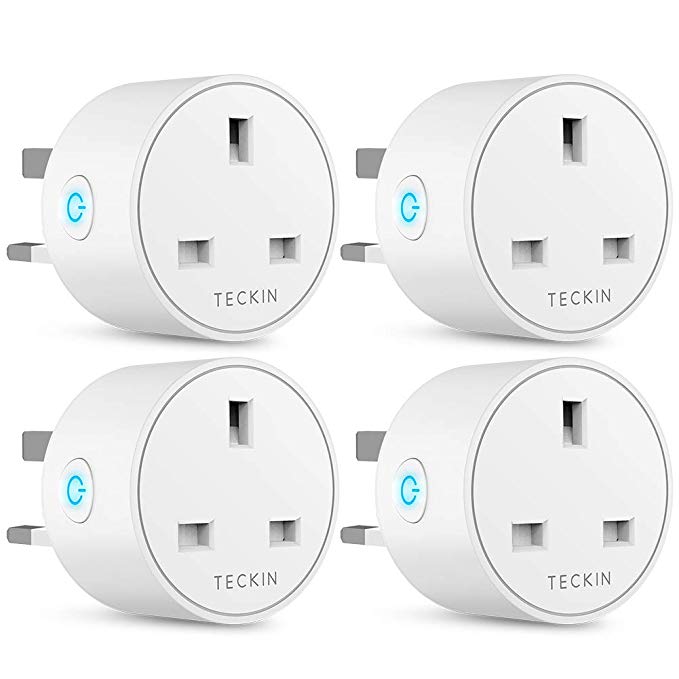 Smart Plug WiFi Outlet TECKIN Mini Plug Works with Amazon Alexa(Echo,Echo Dot), Google Home and IFTTT, Wireless Socket Remote Control Timer Plug Switch, No Hub Required 4 Packs