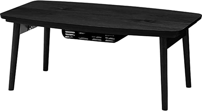 AZUMAYA ELFI-901BK Folding Legs Kotatsu Heater Table, W36.0 x D20.0 x H14.5 Inches, Natural Wooden Material, Home and Living, Black Color
