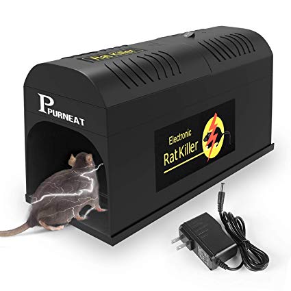 P PURNEAT Electronic Mouse Rat Trap,Rodent Trap-Effective and Powerful Killer for Rats,Squirrels Mice and Similar Rodents -Rats and Mice Catcher-【Upgraded Version】-Works Safe and Durable