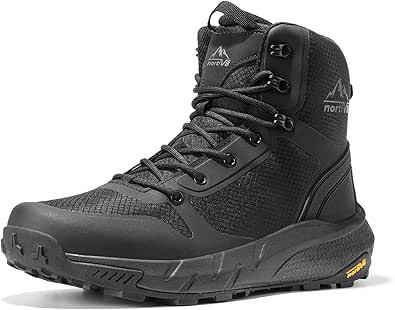 NORTIV 8 Men's Military Tactical Boot Lightweight Comfortable Boots for Work All Day Side Zipper Motorcycle Combat Hiking Boots 8 Inches