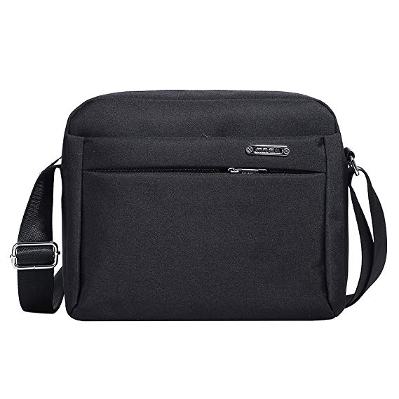 Men's Messenger Bag-Crossbody Shoulder Bags Travel Bag Man Purse Casual College School Bookbag Sling Pack for Work Business (1503-3-Black)