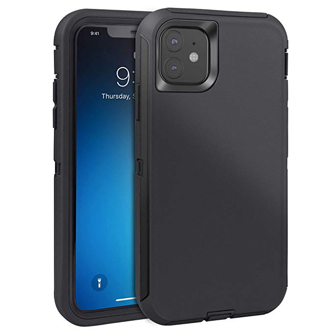 FOGEEK Case for iPhone 11, Heavy Duty Rugged Case, Full Body Protective Cover [Shockproof] Compatible for iPhone 11 2019 [6.1 Inch] (Black)
