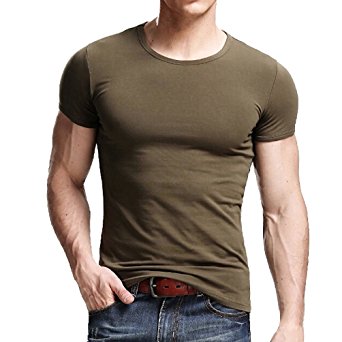 Xudian Short Sleeves Men T-shirt Crew-neck