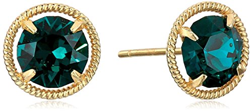 10k Gold Swarovski Crystal Birthstone Dainty Stud Earrings