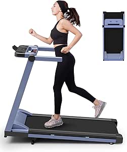 3.5 HP Superun Treadmill, 350LBS Capacity Treadmills for Home Small with Incline, 10 MPH Folding Treadmill, with LED Display, Adjustable Slope, Saving Space