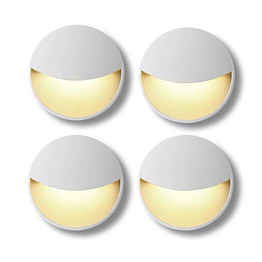 Plug-in LED Night Light Lamp with Auto Dusk to Dawn Sensor, Light Control 0.2W Warm White for Bedroom, Bathroom, Kitchen, Hallway, Stairs, Energy Efficient, Compact 4-Pack Yellow
