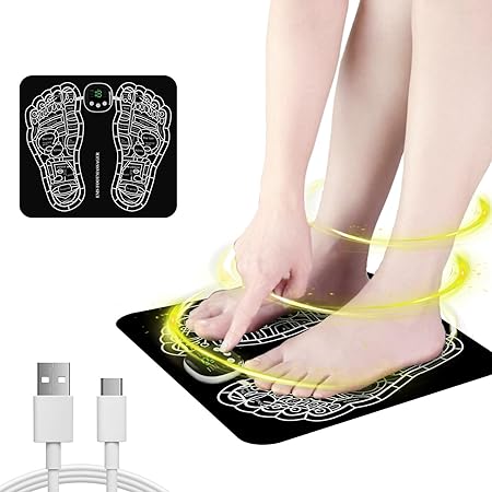 AERLANG EMS Foot Massager, Feel The Benefits of Electric Foot Massagers for Relieving Fatigue, Improving Circulation, Foldable Legs & Feet Massager Pad with 8 Modes, 19 Levels, Gifts for Women & Men