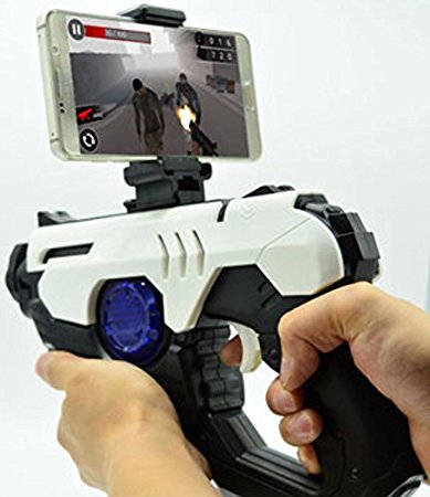 Bluetooth AR Game Gun Toy, AR Reality Bluetooth Game Controller with Cell Phone Stand Holder Portable Eco-Friendly AR Toy Video Game with 360 Degree AR Games for iPhone, Android and other Smart Phones