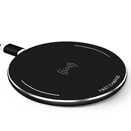 Fast Charger Wireless,Yarrashop Charger Qi Wireless Charging Pad for iPhone 8, iPhone 8 Plus,iPhone X,Samsung Note 8,S7 Edge,S6 Edge,Nexus 4/5/6 Lumia 920, LG Optimus Vu2, HTC 8X/Droid DNA (Black)