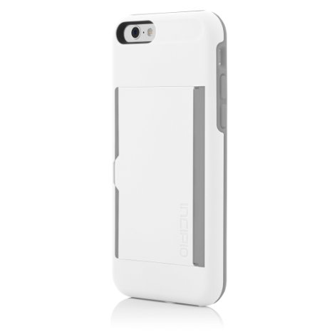 iPhone 6S Case, Incipio STOWAWAY [Kickstand][Credit Card] Wallet Cover fits both Apple iPhone 6, iPhone 6S - White/Gray