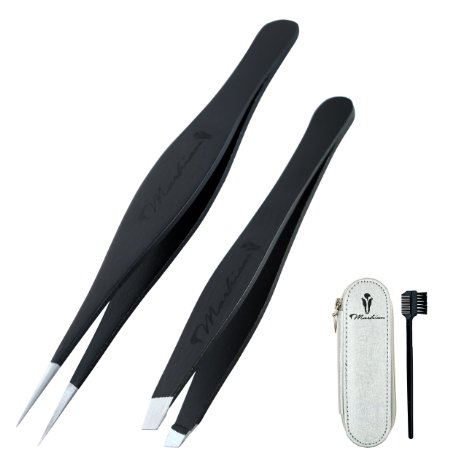 Tweezers Set - Best for Smooth Eyebrow and Ingrown Hair Treatment, Maximal Precision Also For Removing Splinters, Ticks and Nose Hair- Order yours now!