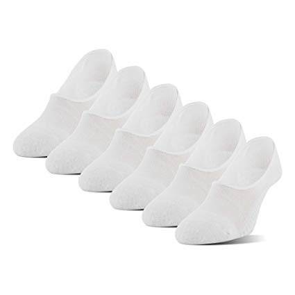 PEDS Women's Mid Sport Cut Cushioned Liners with Gel Tab, 6 Pairs, white, Shoe Size: 8-12