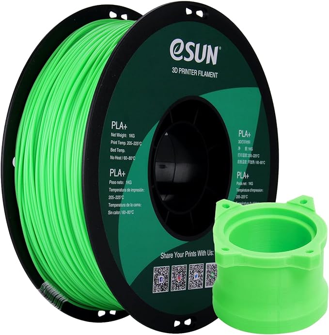 eSUN PLA  Filament 1.75mm, Enhanced Toughness 3D Printer Filament PLA Plus, Dimensional Accuracy  /- 0.03mm, 1KG Spool (2.2 LBS) 3D Printing Filament for 3D Printers, Peak Green