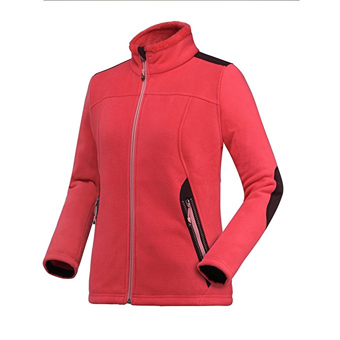 OutdoorMaster Women's Water and Stain Repellent Fleece Jacket, with Ultra Soft Plush Lining, Optional Hoodie