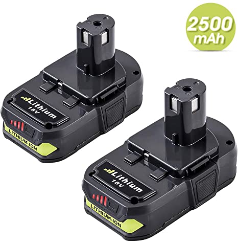 2 Packs 18 Volt 2.5Ah P102 Battery Replacement for Ryobi 18V Battery Lithium One  P103 P104 P105 P107 P108 P190 P122