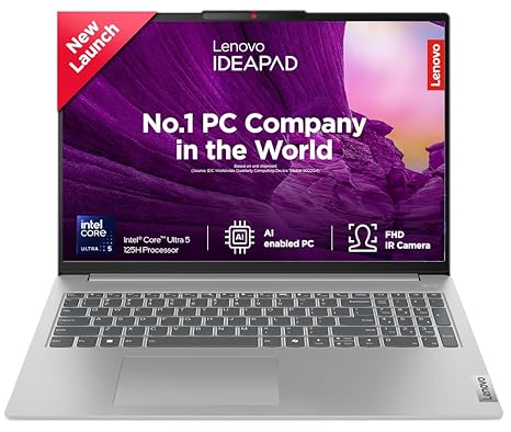 Lenovo IdeaPad Slim 5 Intel Core Ultra 5 125H 16" (40.64cm) WUXGA-IPS 300Nits Thin & Light Laptop (16GB/1TB SSD/Win 11/100%sRGB/Office 2021/Backlit KB/Alexa/3 month Game Pass/Grey/1.89Kg), 83DC0042IN