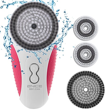2NICE Face Brush Portable Rechargeable and Cordless Sonic Exfoliator Facial Brush for Face and Body Skin Cleansing with 3 Speeds Mode
