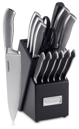 Cuisinart 15-Piece Graphix Collection Cutlery Knife Block Set, Stainless Steel