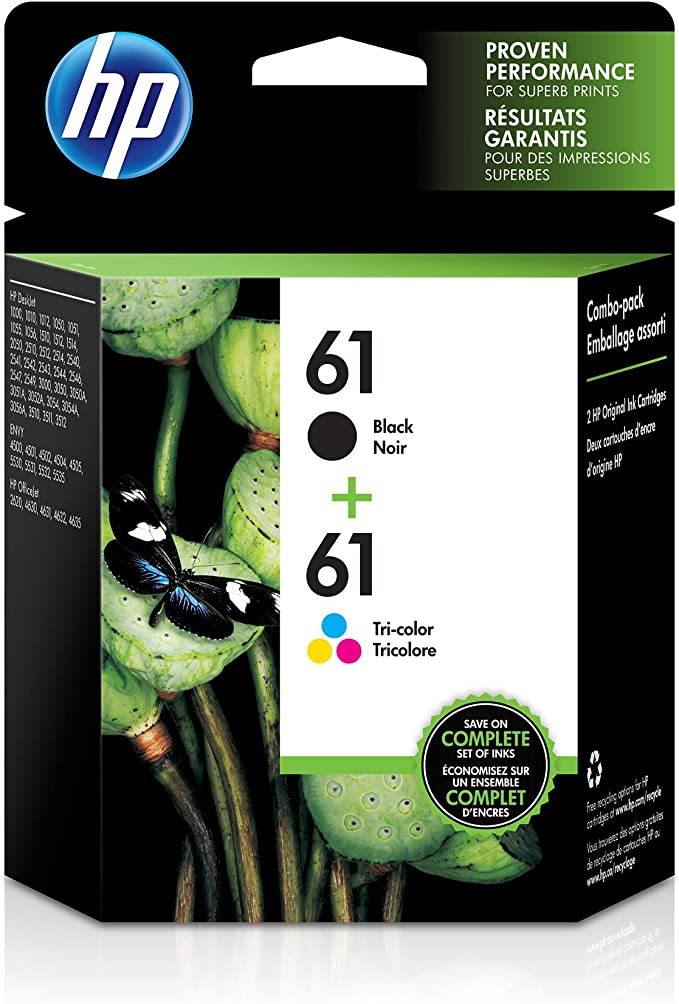 HP 61 | 2 Ink Cartridges | Black, Tri-color | CH561WN, CH562WN