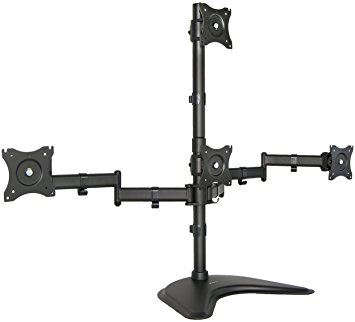 Quad LCD Monitor Desk Stand Mount Free-Standing 3   1 = 4 / Holds Four Screens up to 25" (STAND-V004Z)