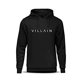 Villain Men's Cotton Blend Hooded Hoodies Black…