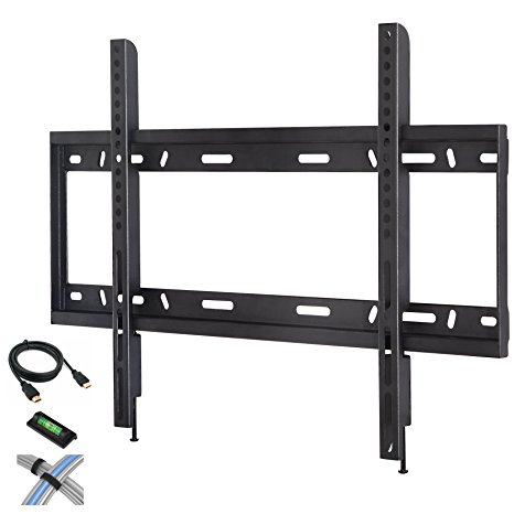 CATALYST Low Profile Fixed TV Wall Mount for 42"-90" Flat Screen TVs with 6' HDMI Cable, Cable Ties and Leveler