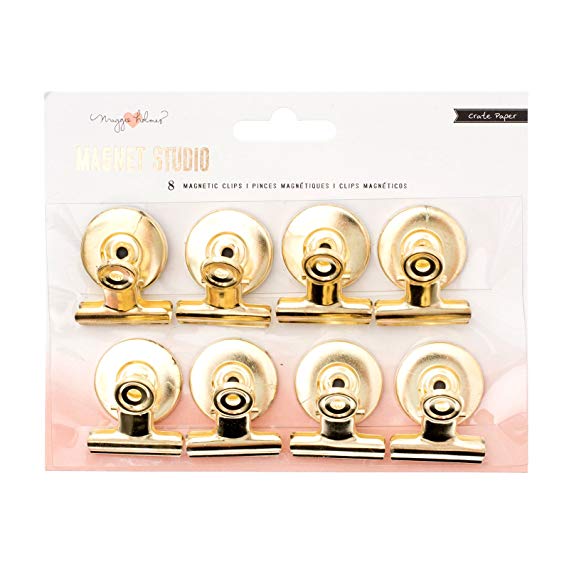 American Crafts 8 Piece Gold Clips Maggie Holmes Magnet Studio