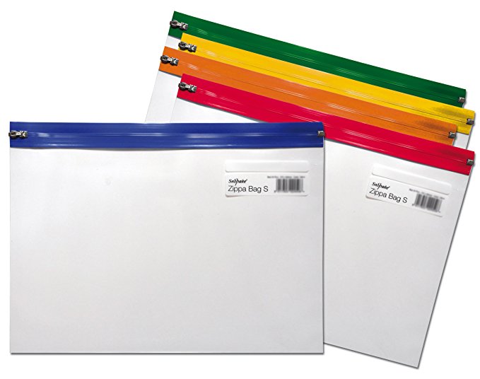 Snopake A4 Plus 405x260mm Zippa Bag 'S' with Zip Strips - Transparent/Assorted (Pack of 5)