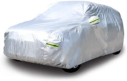 AmazonBasics Silver Weatherproof Car Cover - 150D Oxford, SUVs up to 218"