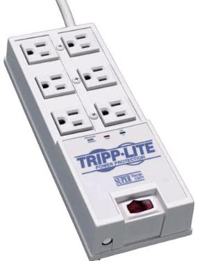 Tripp Lite 6 Outlet Surge Protector Power Strip, 6ft Cord, Right-Angle Plug, $50,000 Insurance (TR-6)
