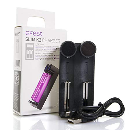 Efest Slim K2 USB Intelligent Battery Charger for 18650 / 26650 / 20700 / 18500 / 18350 / 17340 / 16340 / 14500 / 10440 / 26500
