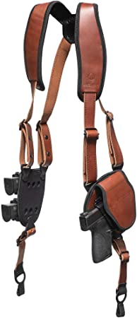 Alien Gear ShapeShift Shoulder Holster (Brown Leather) for Concealed or Open Carry - Custom Fit to Your Gun (Select Pistol Size) - Right or Left Hand - Made in The USA