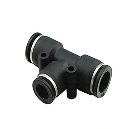 Utah Pneumatic 10 Pack Plastic Push to Connect Fittings Tube tee Connect 1/4 inch od Push Fit Fittings Tube Fittings Push Lock (1/4 inch tee)