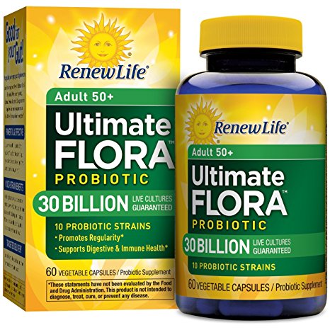 Renew Life Adult 50  Probiotic, Ultimate Flora, 30 Billion, 60 Capsules
