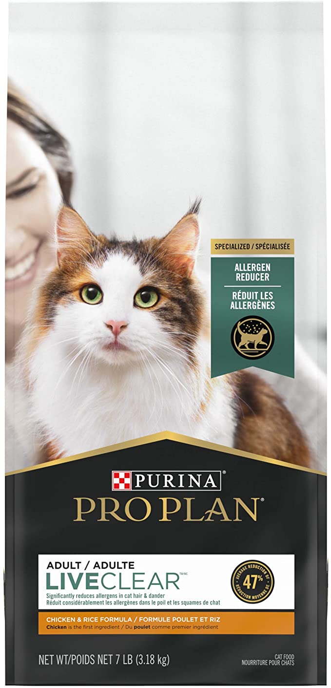 Purina Pro Plan LiveClear With Probiotics Allergen Reducing Adult Dry Cat Food & Cat Shampoo
