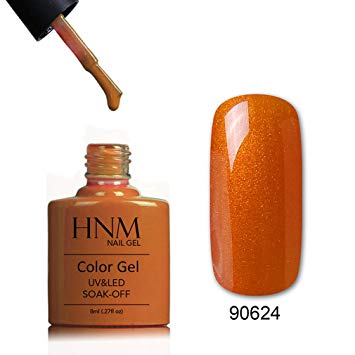 HNM Gel Nail Polish, Soak Off UV LED Gel Polish Nail Art Lacquer Varnish Manicure Nail Art Manicure Orange (90624)