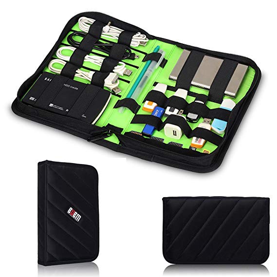 BUBM Portable Universal Electronics Accessories Organizer, Travel USB Cable Organiser Bag for Hard Drive , Memory Cards, Power Bank and etc -Medium
