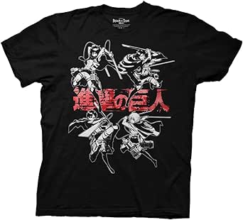 Ripple Junction Attack on Titan Men's Short Sleeve T-Shirt Armin Arlert Eren Yeager Mikasa Ackerman Group Officially Licensed