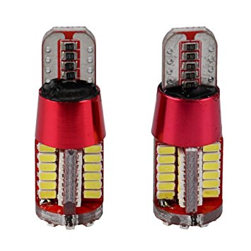Car Light, Dacawin 2pcs T10 White Canbus Error Free 501 194 W5W LED 3014 57SMD Car LED Light Bulbs (Red)