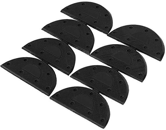 sourcingmap Rubber Heel for Shoes Boots Sole Heel Guard Repair Pads 8pcs Black