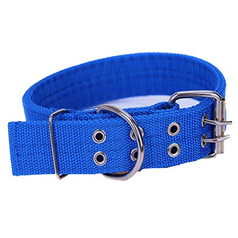 Pesp Pet Dog Metal Buckle 2-rows Army - Nylon Fabric Belt Strap Adjustable Collar
