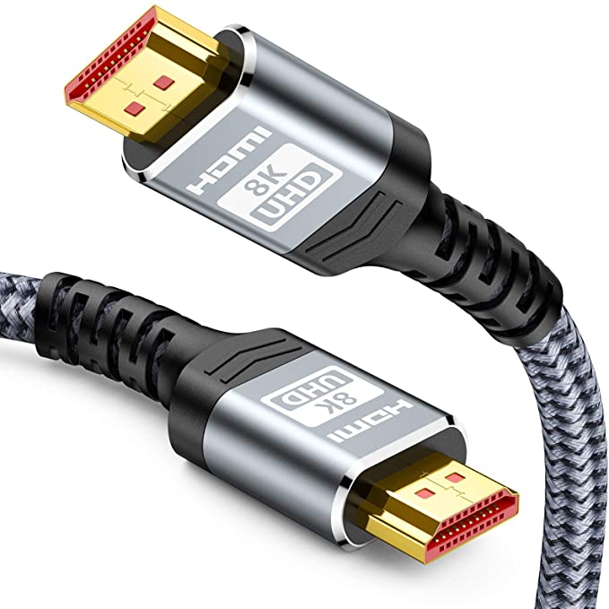 2.1 HDMI Cable 8K(3m),Snowkids hdmi Ultra HD lead High speed 48Gbps Ultra HD 8K@60Hz,4K@120Hz,4320P, 2160P, 1080P, eARC, VRR HDR 10,for 3D,UHD/8K TV, Monitor,PC,24k Gold plug,HDCP 2.3, 48-Bit nylon