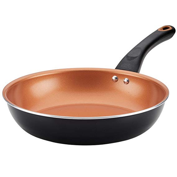 Farberware Glide Copper Ceramic Nonstick Skillet, Frying Pan, 10-Inch, Black