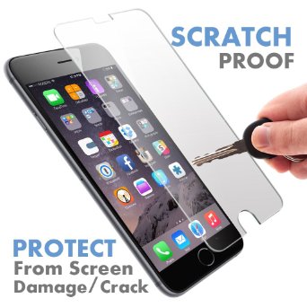 iPhone 6S Plus  6 Plus 9733 PREMIUM QUALITY 9733 Tempered Glass Screen Protector by Voxkin - Top Quality Invisible Protective Glass - Scratch Free Perfect Fit and Anti Fingerprint - Crystal Clear HD Display